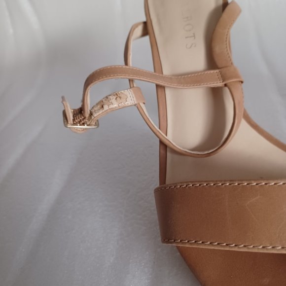 Talbots Tan Heels Sandals Leather Upper Spadrilles - Picture 13 of 13